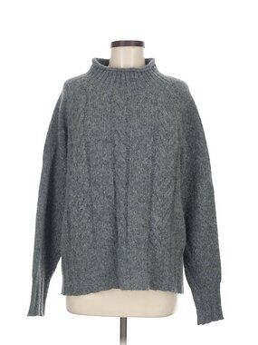 Mabo Cable Mockneck Sweater in Grey Medium